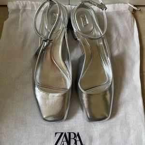Silver Zara flats